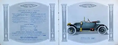 Charron Carrossees Modellprogramm 1914 Automobilprospekt (9458)