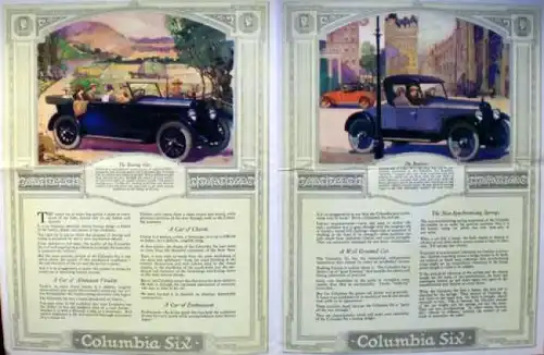 Columbia Six Modellprogramm 1922 Automobilprospekt (9456)
