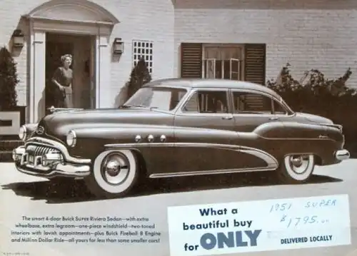 Buick Modellprogramm 1951 Automobilprospekt (9455)