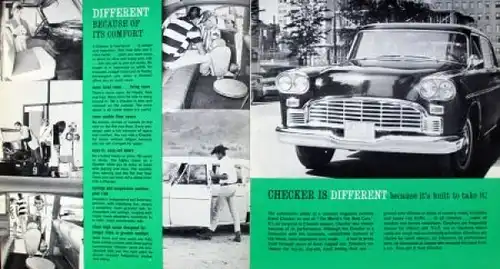 Checker Modellprogramm 1965 "No other car is built" Automobilprospekt (9454)