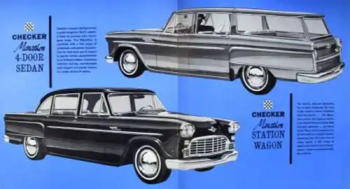 Checker Modellprogramm 1965 "No other car is built" Automobilprospekt (9454)