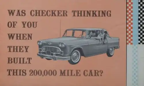 Checker Modellprogramm 1960 "Was Checker thinking" Automobilprospekt (9453)