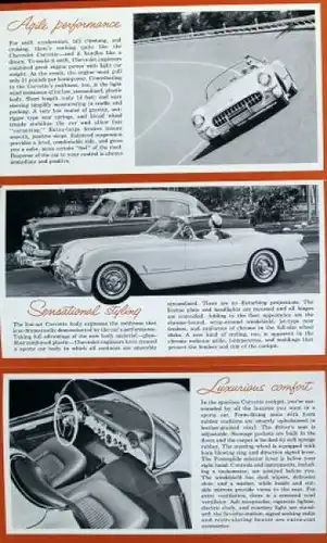 Chevrolet Corvette Modellprogramm 1954 Automobilprospekt (9450)