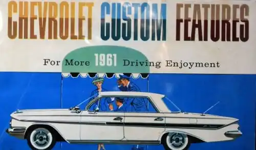 Chevrolet Modellprogramm 1961 "Custom Features" Automobilprospekt (2864)