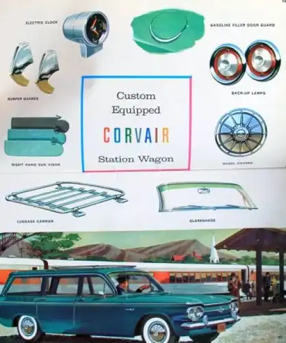 Chevrolet Modellprogramm 1961 "Custom Features" Automobilprospekt (2864)