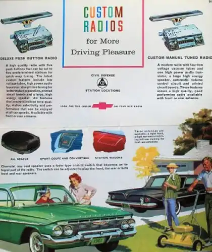 Chevrolet Modellprogramm 1961 "Custom Features" Automobilprospekt (2864)