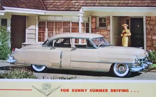Cadillac Modellprogramm 1953 "For sunny summer driving" Automobilprospekt (9443)