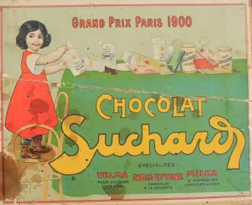 Suchard Chocolat "Grand Prix Paris 1900" Schokoladen-Werbeaufsteller 1905 (9412)