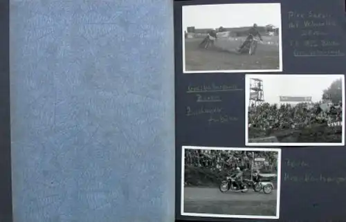 Motorrad-Rennsport Fotoalbum "Grasbahnrennen Zeven, Rhade, Schottenring" 1952 Album mit 54 Originalfotos (9430)