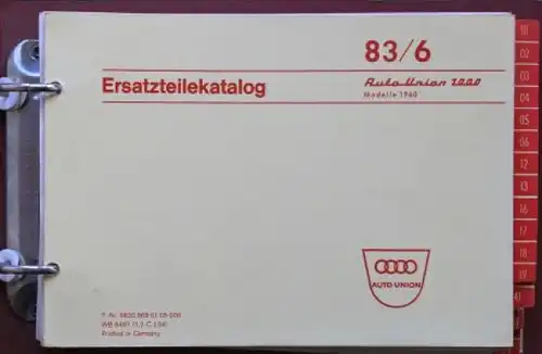 DKW Auto-Union 1000 Ersatzteilkatalog 1960 im Originalordner (9380)