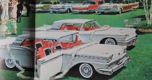 Ford Galaxie Modellprogramm 1959 Automobilprospekt (8605)