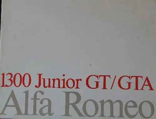 Alfa Romeo 1300 Junior GT/GTA Modellprogram 1966 Automobilprospekt (0215)