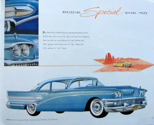 Buick B 58 Modellprogramm 1958 "The Air Born B 58" Automobilprospekt (3990)
