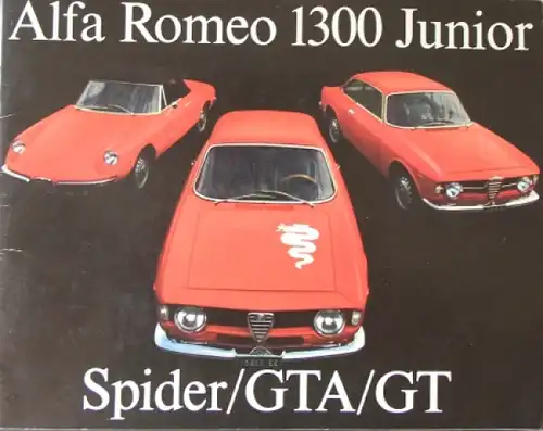 Alfa Romeo 1300 Junior Spider/GTA Modellprogramm 1969 Automobilprospekt (9890)