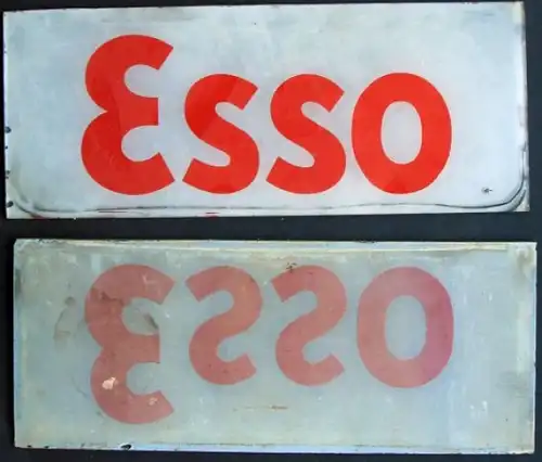 Esso Zapfsäule Glaseinsätze 1956 für Pumpenfenster (1233)