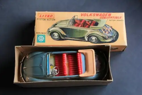 TN Nomura Volkswagen Käfer Cabriolet 1960 Blechmodell mit Batterieantrieb in Originalbox (9103)