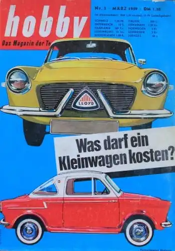 "Hobby - Das Magazin der Technik" 1959 Lloyd Frua Kleinwagen Technik-Magazin (8214)