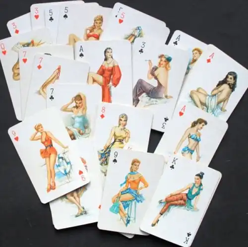 Darling "Pin-up Playing cards" 1955 Skatspiel in Originalbox (9828)