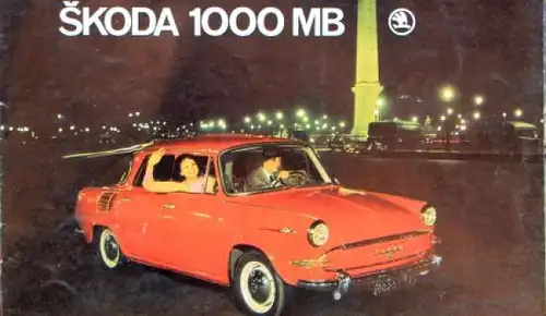 Skoda 1000 MB DeLuxe Modellprogramm 1965 Automobilprospekt (2985)