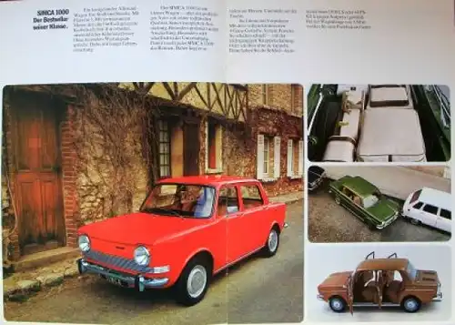 Simca 1000 Modellprogramm 1973 Automobilprospekt (2986)