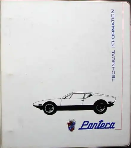 De Tomaso Pantera Werkstatt-Handbuch 1973 im Originalordner (7502)