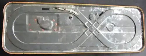 Technofix Shell Tankstelle "Quick Service Filling Station" 1960 Friktionsantrieb Blechbahn mit Originalkarton (7420)