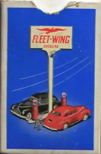 Fleet-Wing Gasoline Werbe-Bridgekartenspiel 1938 in Originalbox (7364)