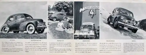 Renault 4 CV Modellprogramm 1958 Automobilprospekt (6963)