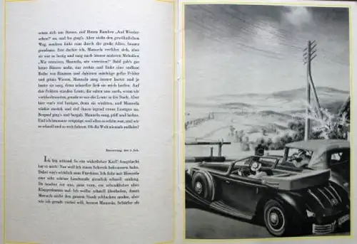 Horch Modellprogramm 1936 "Aus dem Tagebuch der Manuela" Automobilprospekt (6962)
