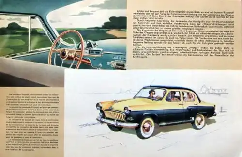 Wolga Modellprogramm 1958 Automobilprospekt (6955)