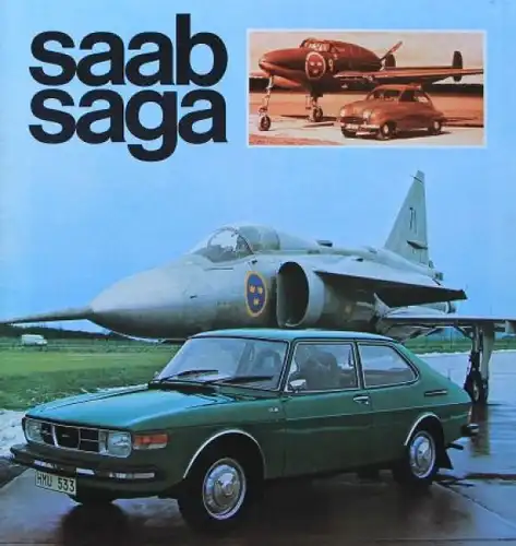 Saab Modellprogramm 1974 "Saab Saga" Automobilprospekt (6954)