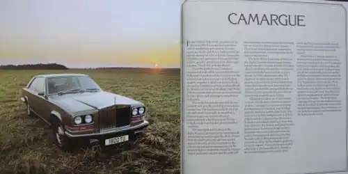 Rolls-Royce Camargue Modellprogramm 1975 Automobilprospekt (6951)