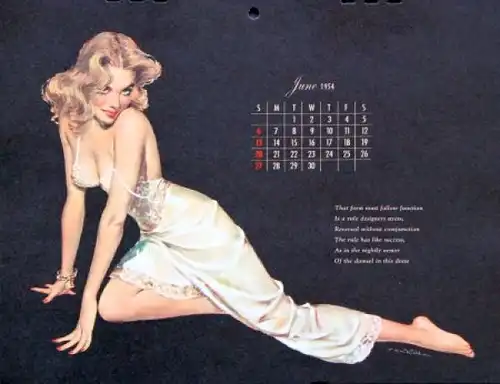 Esquire DeLuxe Pin-Up Kalender 1954 Chiriaka (6944)