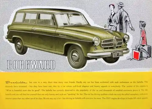 Borgward Isabella Combi Modellprogramm 1958 "2 Wagen in einem" Automobilprospekt (6931)