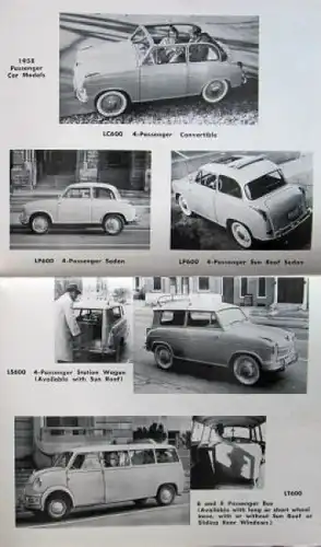 Lloyd 600 Wagen Modellprogramm 1958 Automobilprospekt (6928)