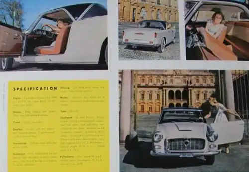 Lancia Appia Coupe Serie 2 Modellprogramm 1958 Automobilprospekt (6927)