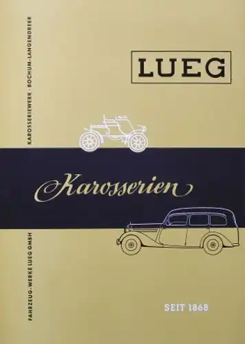 Mercedes-Benz Lueg Karosserien Modellprogramm 1955 Automobilprospekt-Mappe (6920)