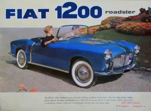 Fiat 1200 Roadster Modellprogramm 1956 Automobilprospekt (6919)