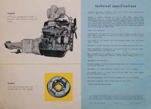 Fiat 1200 Roadster Modellprogramm 1956 Automobilprospekt (6919)