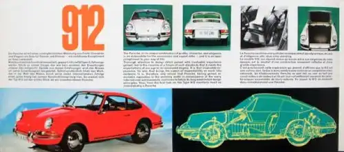 Porsche 912 Modellprogramm 1965 Automobilprospekt (6918)