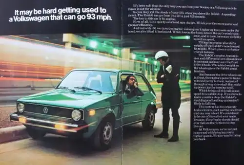 Volkswagen Golf Modellprogramm 1974 "It's a great car but..." Automobilprospekt (6916)