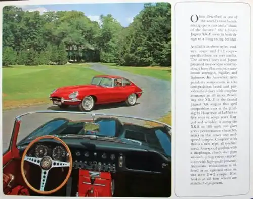 Jaguar E Coupe 4.2 XK Roadster 2+2 Modellprogramm 1967 Automobilprospekt (6915)