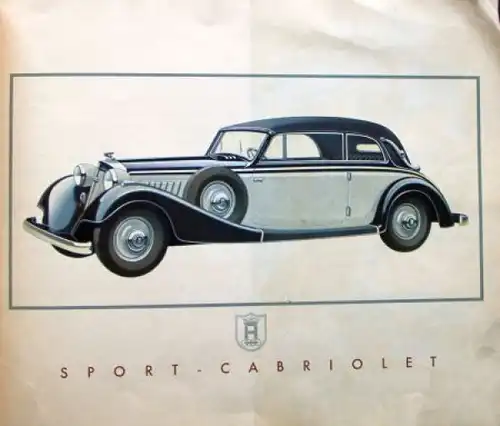 Horch 75 PS Acht-Zylinder Modellprogramm 1937 Automobilprospekt (6906)