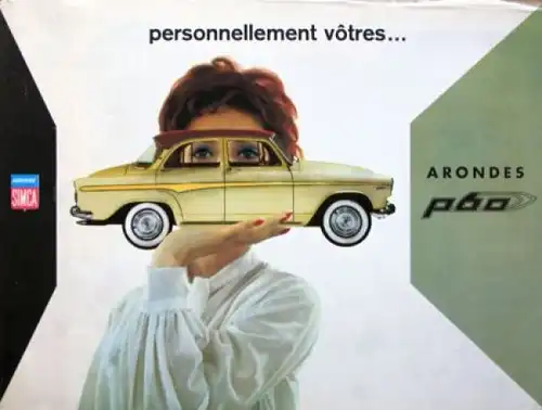 Simca Aronde P 60 Modellprogramm 1959 "Personnellement votres" Automobilprospekt (6895)