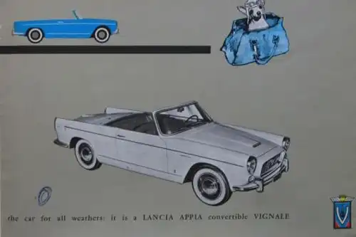 Lancia Appia Coupe Cabriolet Serie 2 Modellprogramm 1958 Automobilprospekt + Foto (6893)
