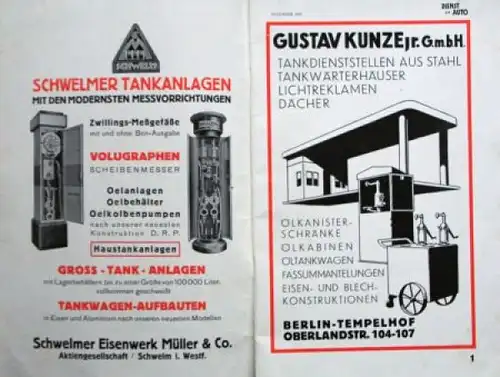 "Dienst am Auto" Tankstellen-Fachzeitschrift 1931 Braunbeck Motor-Verlag (6888)
