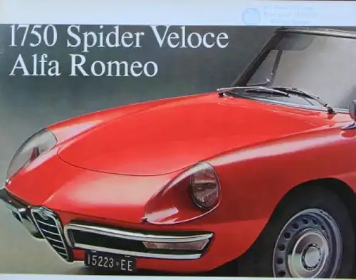 Alfa Romeo 1750 Spider Veloce Modellprogramm 1968 Automobilprospekt (6887)