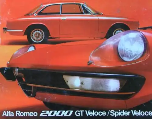 Alfa Romeo 2000 GT Veloce Spider Modellprogramm 1973 Automobilprospekt (6885)