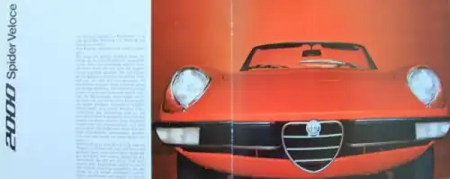 Alfa Romeo 2000 GT Veloce Spider Modellprogramm 1973 Automobilprospekt (6885)