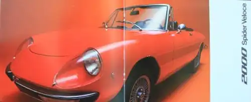 Alfa Romeo 2000 GT Veloce Spider Modellprogramm 1973 Automobilprospekt (6885)